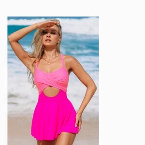 Cupshe Pink and Cream Swimsuit